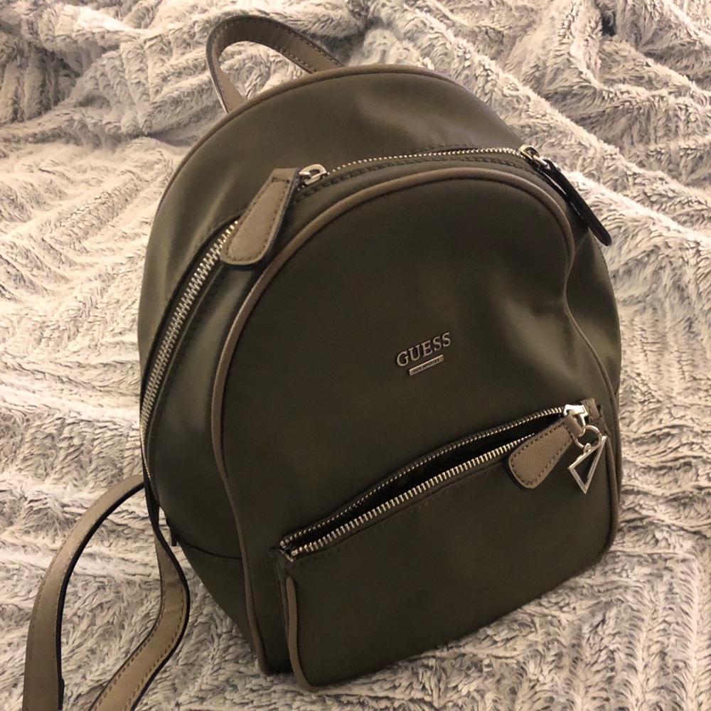 Army green GUESS back-pack purse